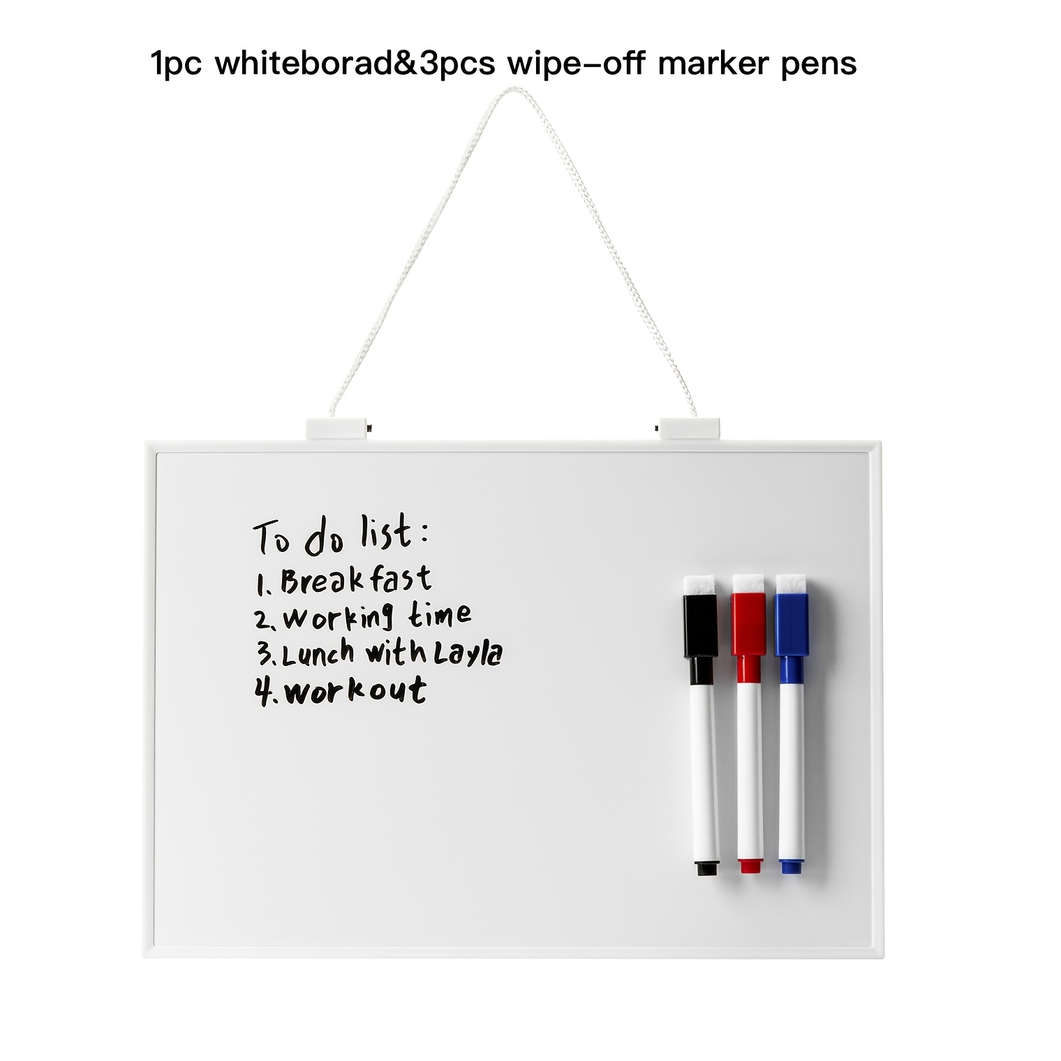 TEMU 4pcs Combo Set, 1pc Mini A4 Size Whiteboard & 3pcs Small Magnetic Markers, Small Dry Erase Board For Wall, Post Board For Home, Office&school