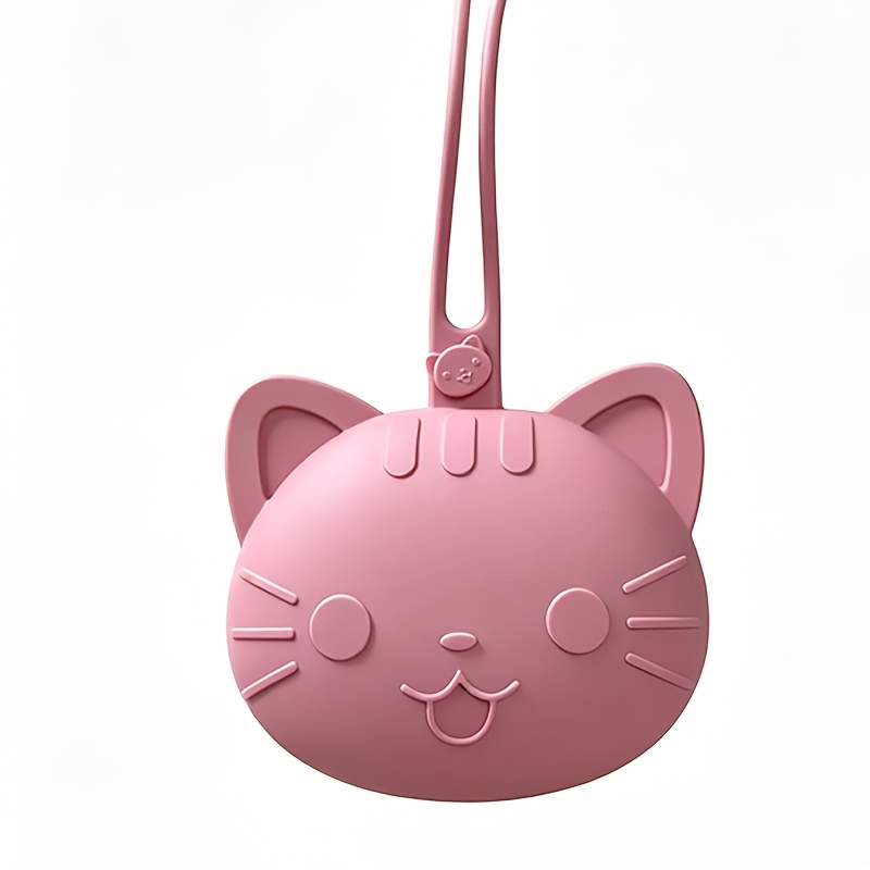 TEMU Silicone Pacifier Bag & Storage, Cute Cat-shaped Design, Anti-drop Stroller Hanging Storage Bag For Earphones/keys/, Portable & Durable,
