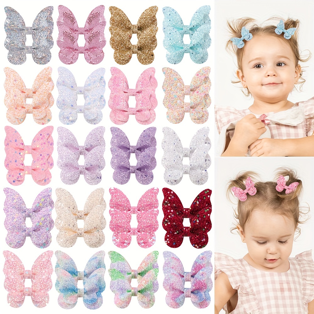 

20pcs Cute Butterfly Hairpin Gradient Hair Clips Hair Accessories Princess Headwear For Baby Girls
