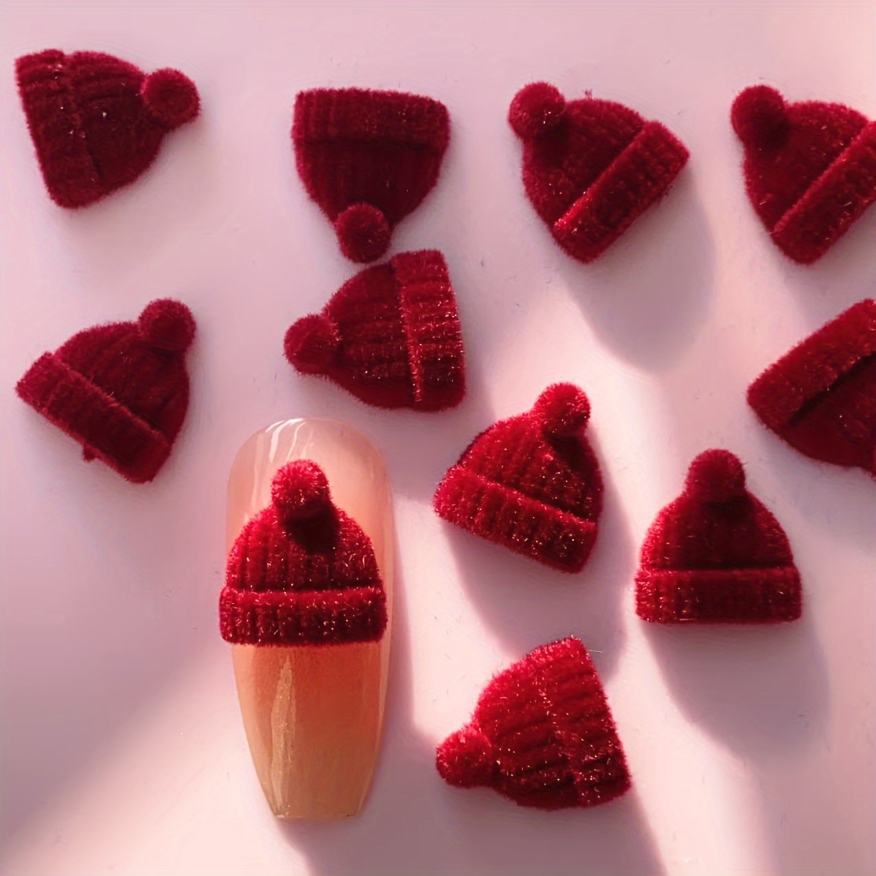 

30 Christmas Flocked Hat Ornaments Diy Red Christmas Hat Art Supplies Art Ornaments Suitable For Decorating