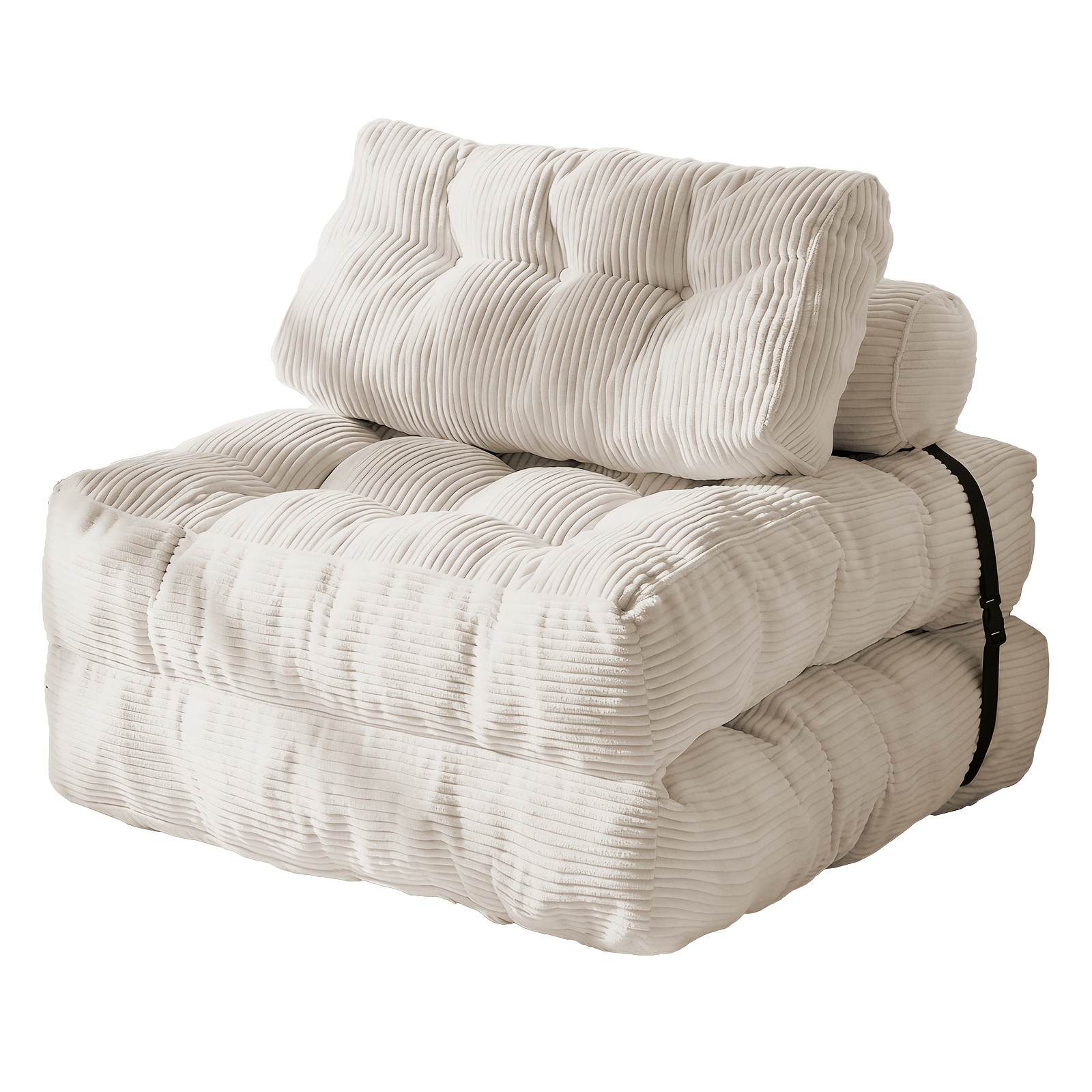 Image of Single Size 2-in-1 Convertible Folding Bean Bag Sofa Bed, Portable Nap Sofa For Living Room And Bedroom