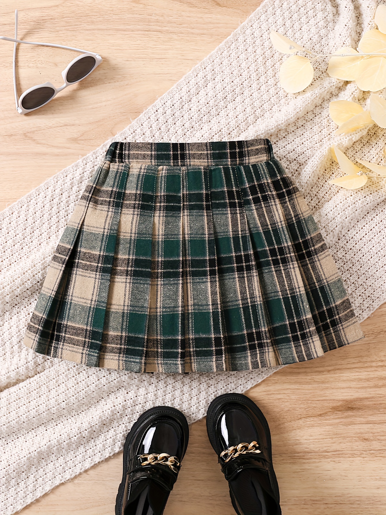 Emma Damen Faltenrock Karo Tartan - Hoher Bund Mini Rock Mit Spitzen Für Herbst Winter