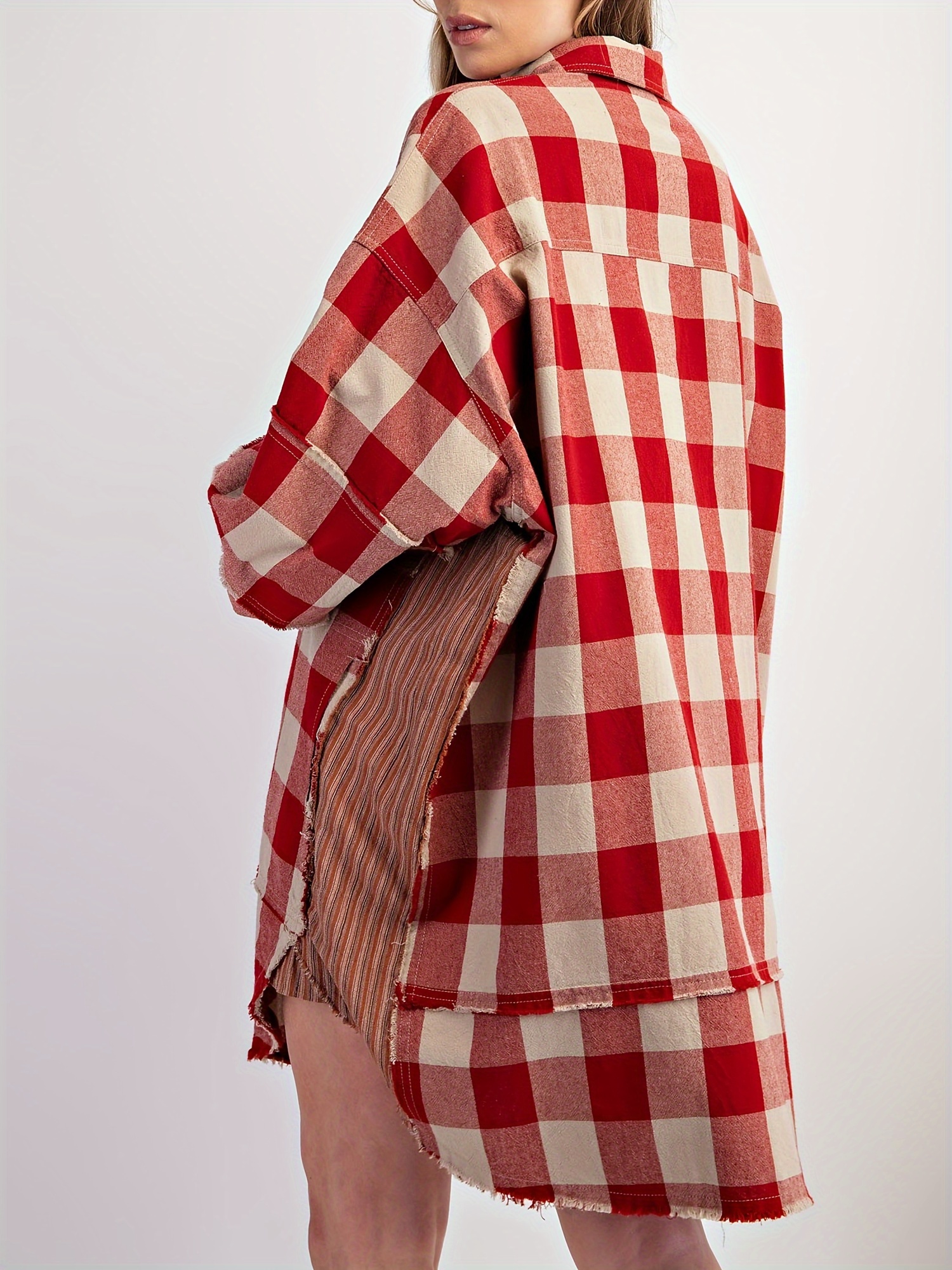 womens oversized shirt dress long sleeve button Temu