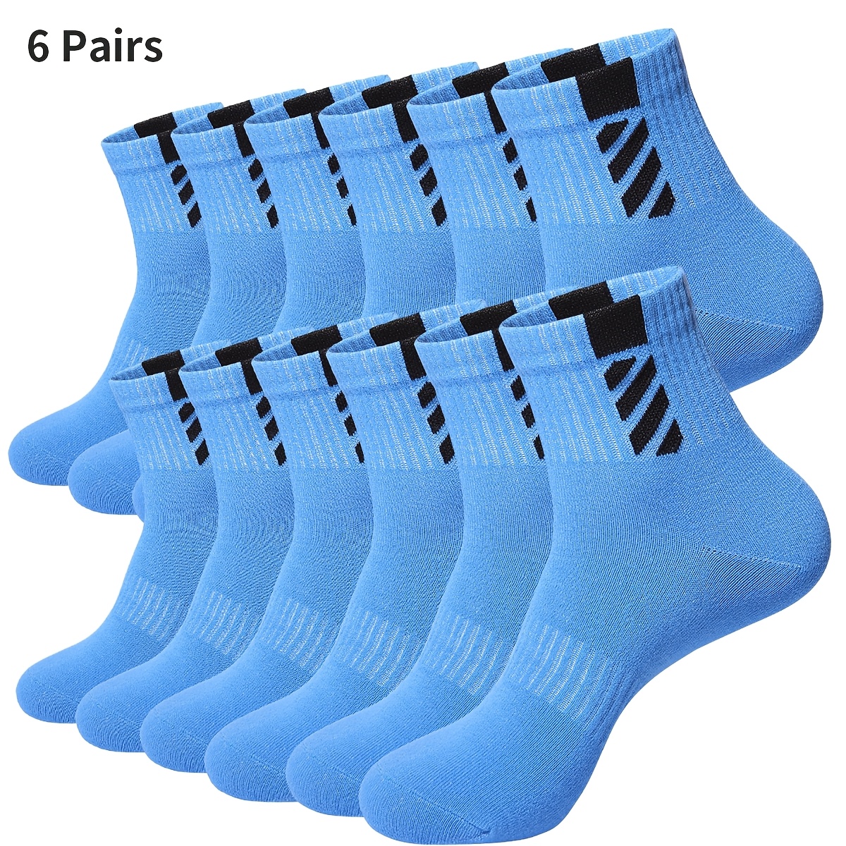 TEMU 6 Pairs Breathable Quick Dry Crew Socks For Men Women, Athletic Sports Running Socks, Casual