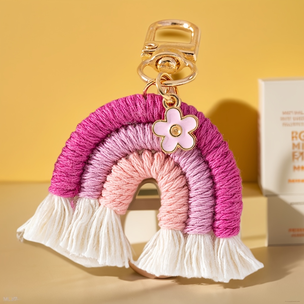 Rainbow Tassel Bohemian Key Holder Bohemian Rainbow Tassel