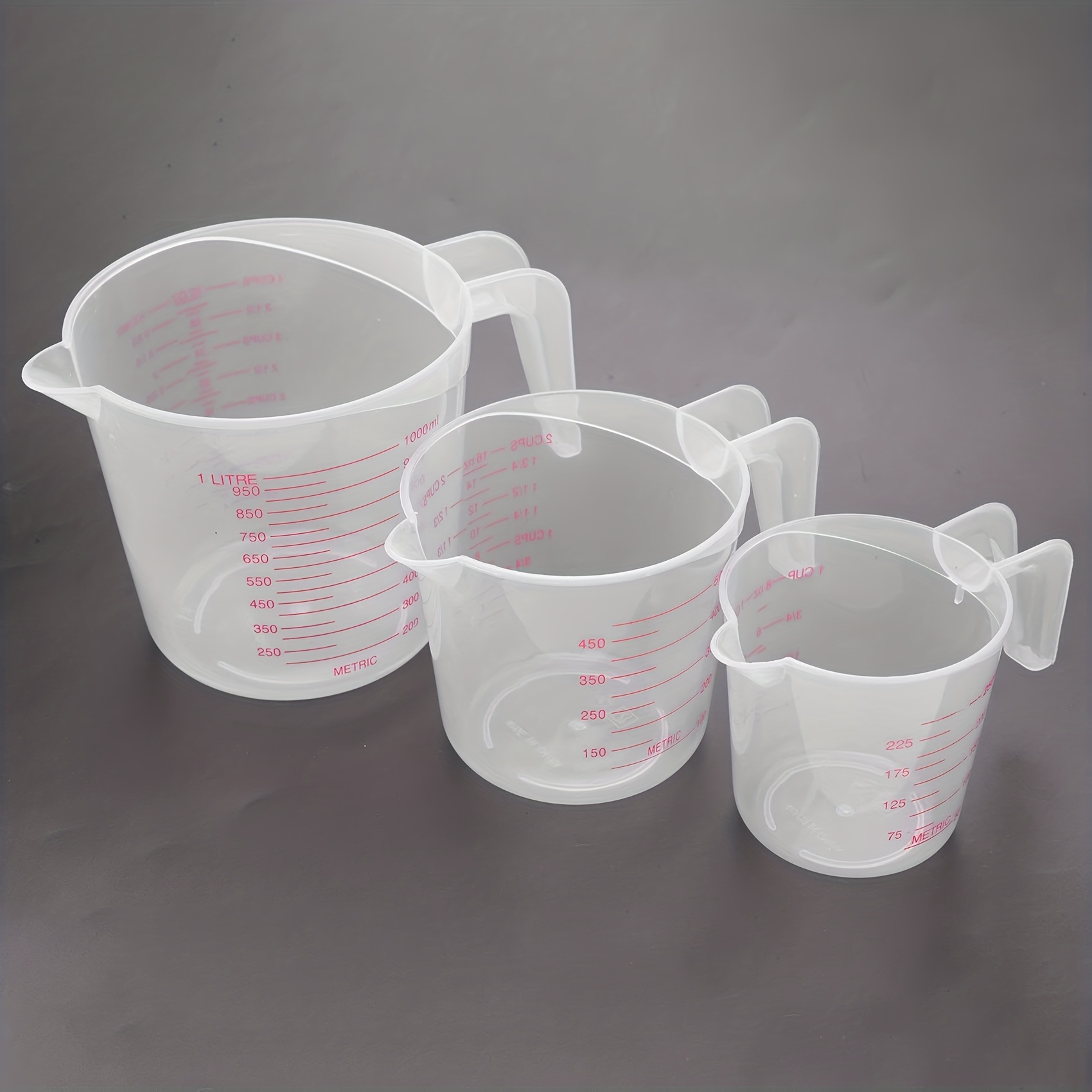 3-Piece Nesting Stackable Measuring Cup Set (1, 2 & 4 Cup Sizes)