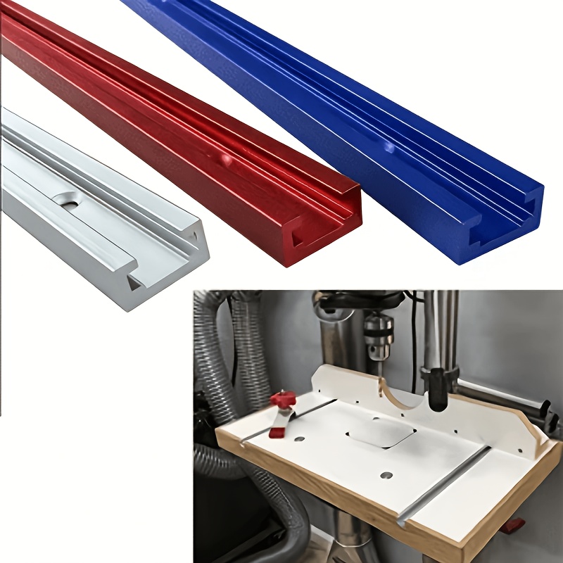 item picture 2pcs 19 type 300mm woodworking t slot red blue silvery   table saw accessories woodworking tools