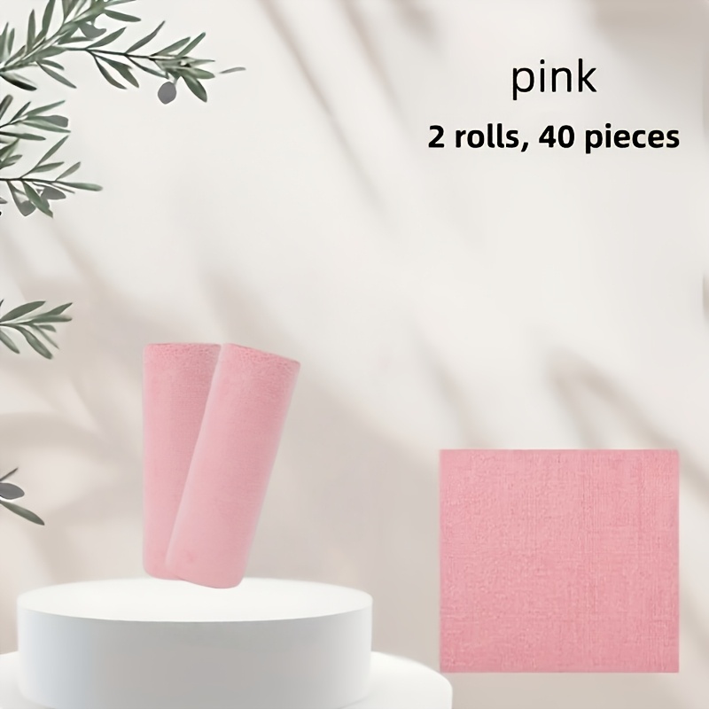 TEMU 2 Rotoli da 40 pezzi, pi羅 resistenti e di maggiore capacit�, salviette per la pulizia riutilizzabili, rotoli di strofinacci da cucina per la