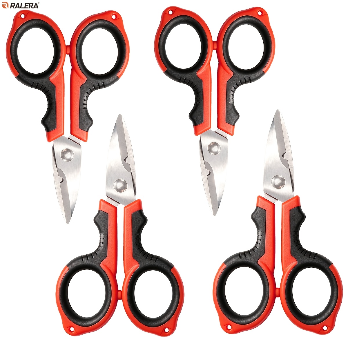TEMU RALERA 2/4pcs Tijeras de línea de pesca trenzada y de línea PE, Adiciones de tijeras de pesca, Tijeras portátiles de electricista, Herramientas