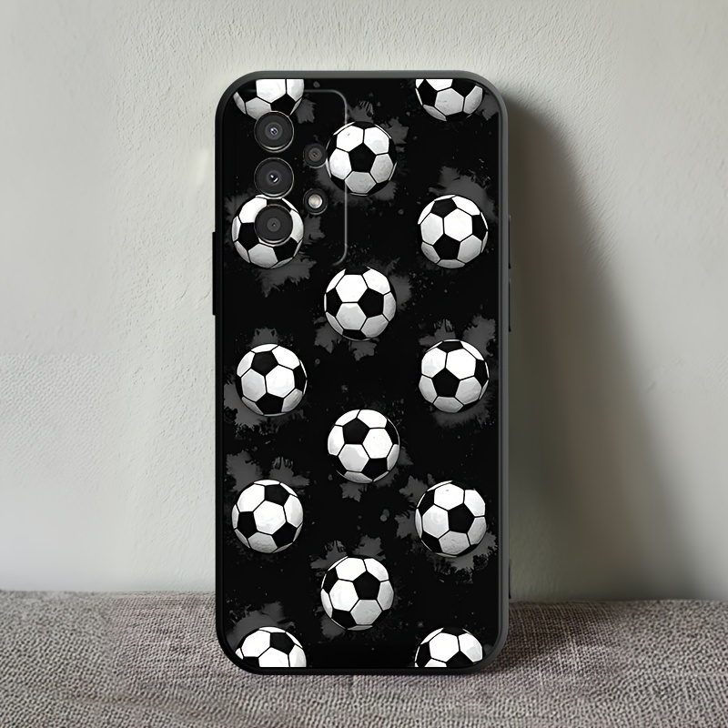 TEMU Phone Case - Black And White Soccer Ink Dot Minimalist Black And White Geometric Vibrant Print Phone Case For For Galaxy A04 A04s A05 A05s A06