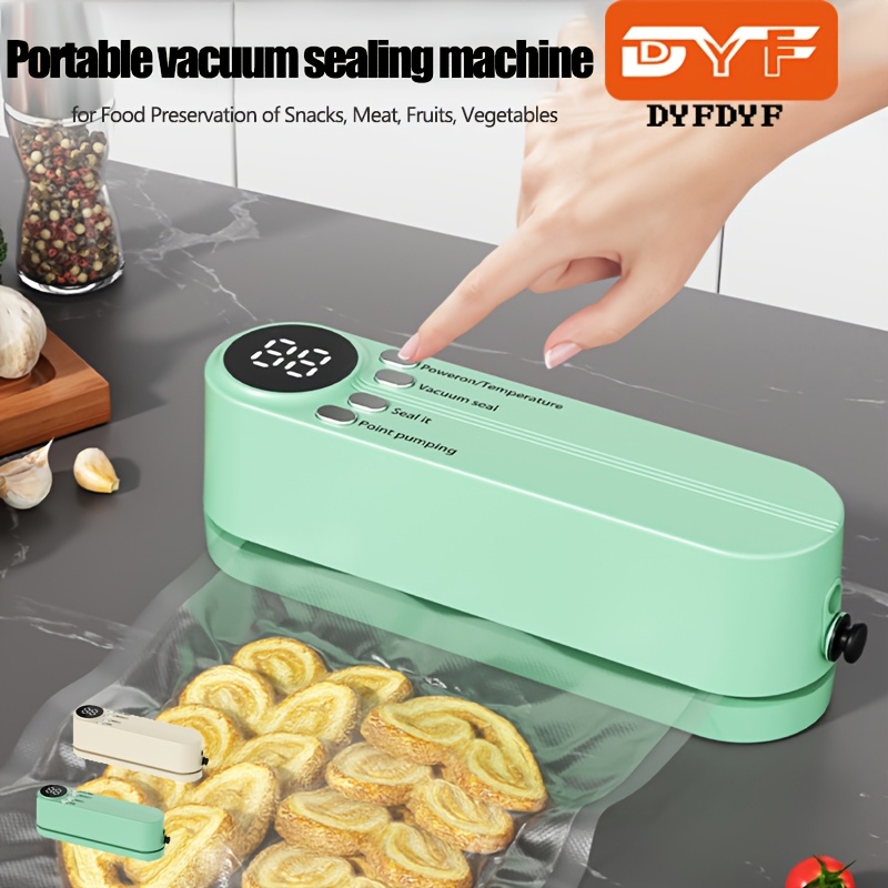 

[popular ] Usb Rechargeable Portable Vacuum Sealer With Airtight Bags, Pump Included - Space-saving Design For Food Of Snacks, Meat, Fruits, Vegetables, Food Vacuum Sealer, Vacuum Sealer Machine