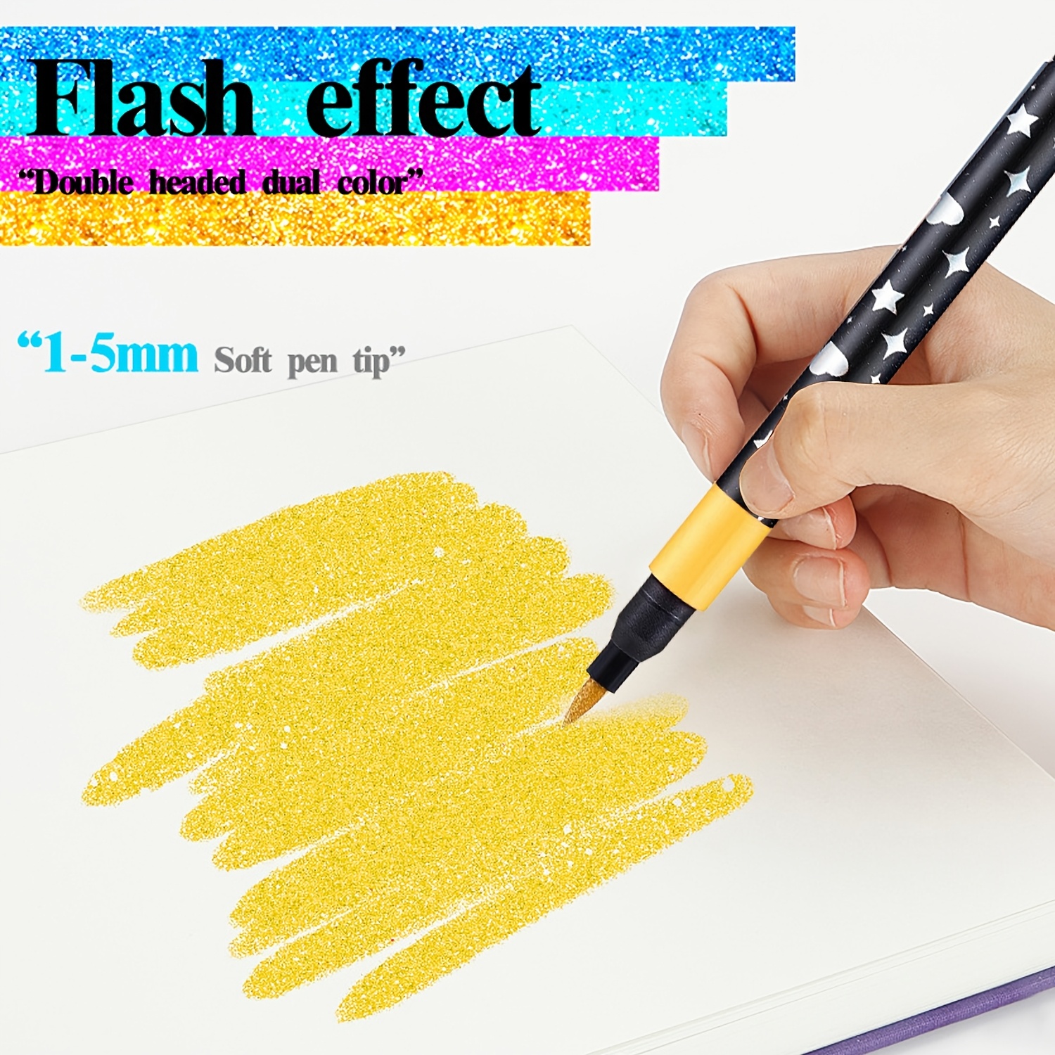 48/24-Color Dual-Head Glitter Pens for Scrapbooking & Journaling