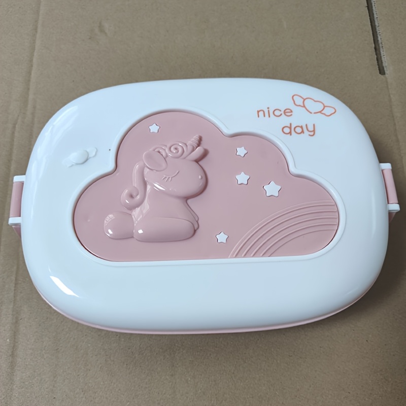 Compartment Portable Lunch Box Microwave Heating Pp Bento Box Student Adult Oval Cute Cartoon Plastic Food Container