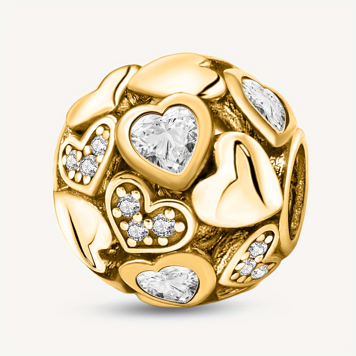 E-shop Herz Kreis Perlen, 925 Silberplattierte Perle Passend für Armband Armreif, Schmuckherstellung Zubehör Geburtstag Valentinstag Muttertag