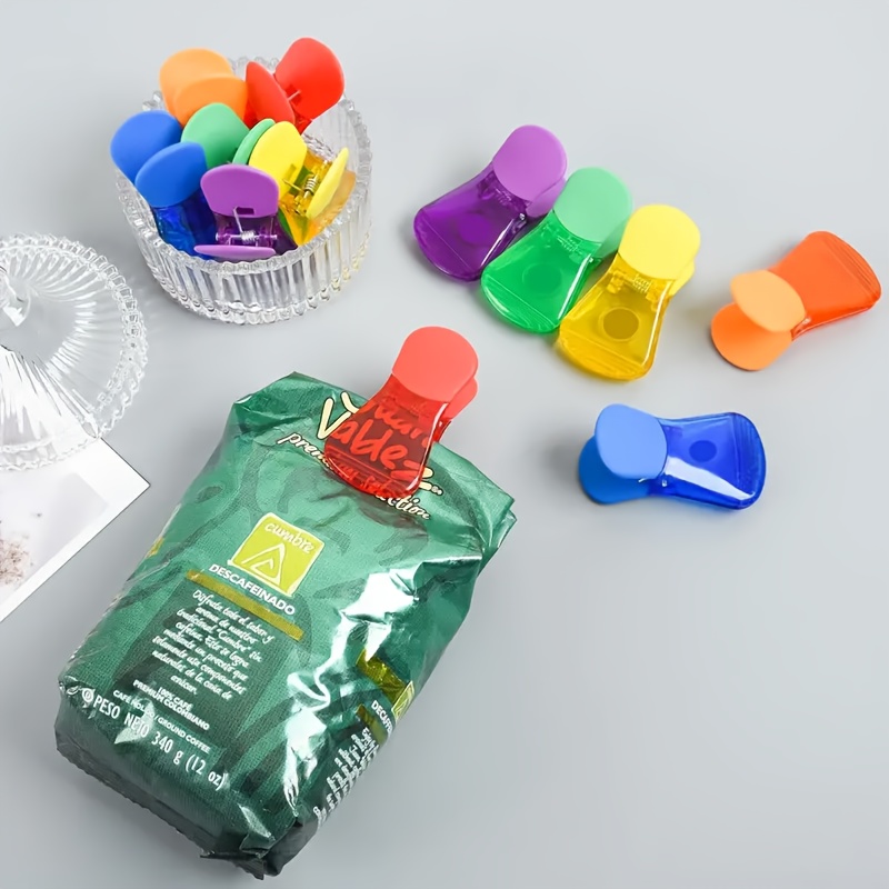 bag clip 3pcs food   snack bag sealing clip colorful refrigerator magnet clip household kitchen storage airtight   house kit Product details 2