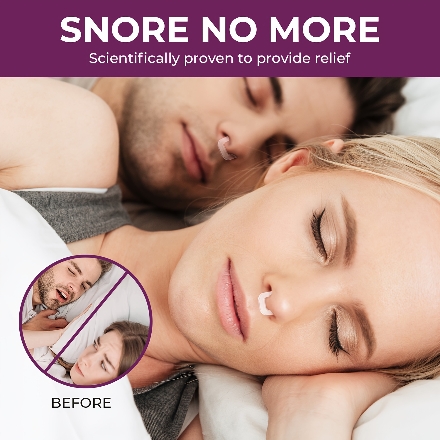 Nasal Dilator Snoring Solution Starter Pack - Snore Less & Sleep Better, Comfortable Breathing Aid for Improved Airflow, No Power Needed, Easy to Use, Sleep Apnea Treatment | Ergonomic Design | Plastic Construction, Snoring Solution - Image 5