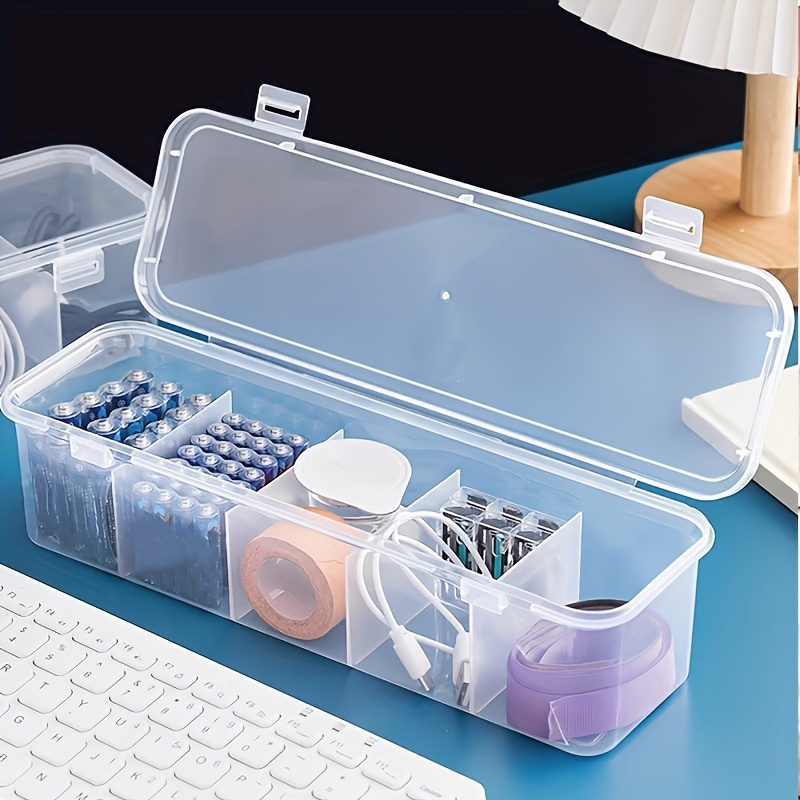 

Multi-compartment Plastic Desk & Drawer Organizer Case, Clear, No Electricity Needed, For Home, Office, Dorm Storage Solution, Desk & Drawer Organizer For Home Storage