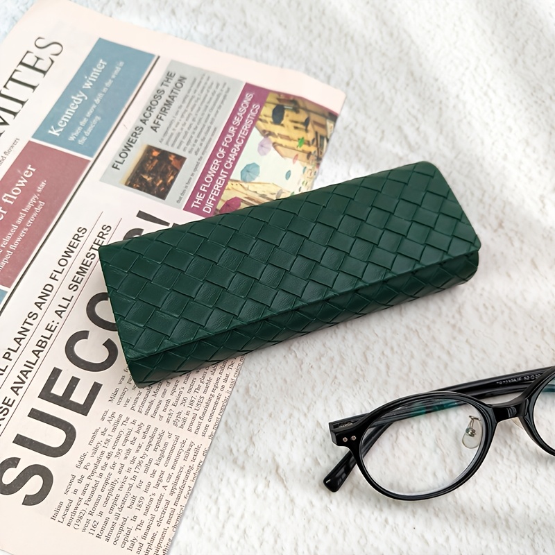 TEMU 1pc Handmade Glasses Case Can Hold Glasses And Non-slip Lining Large Capacity Convenient To Carry New Storage Box