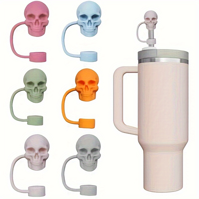 

-shaped Silicone Straw Toppers - Reusable 10mm Straw Covers For Halloween & Birthday Parties, Drinkware Accessories