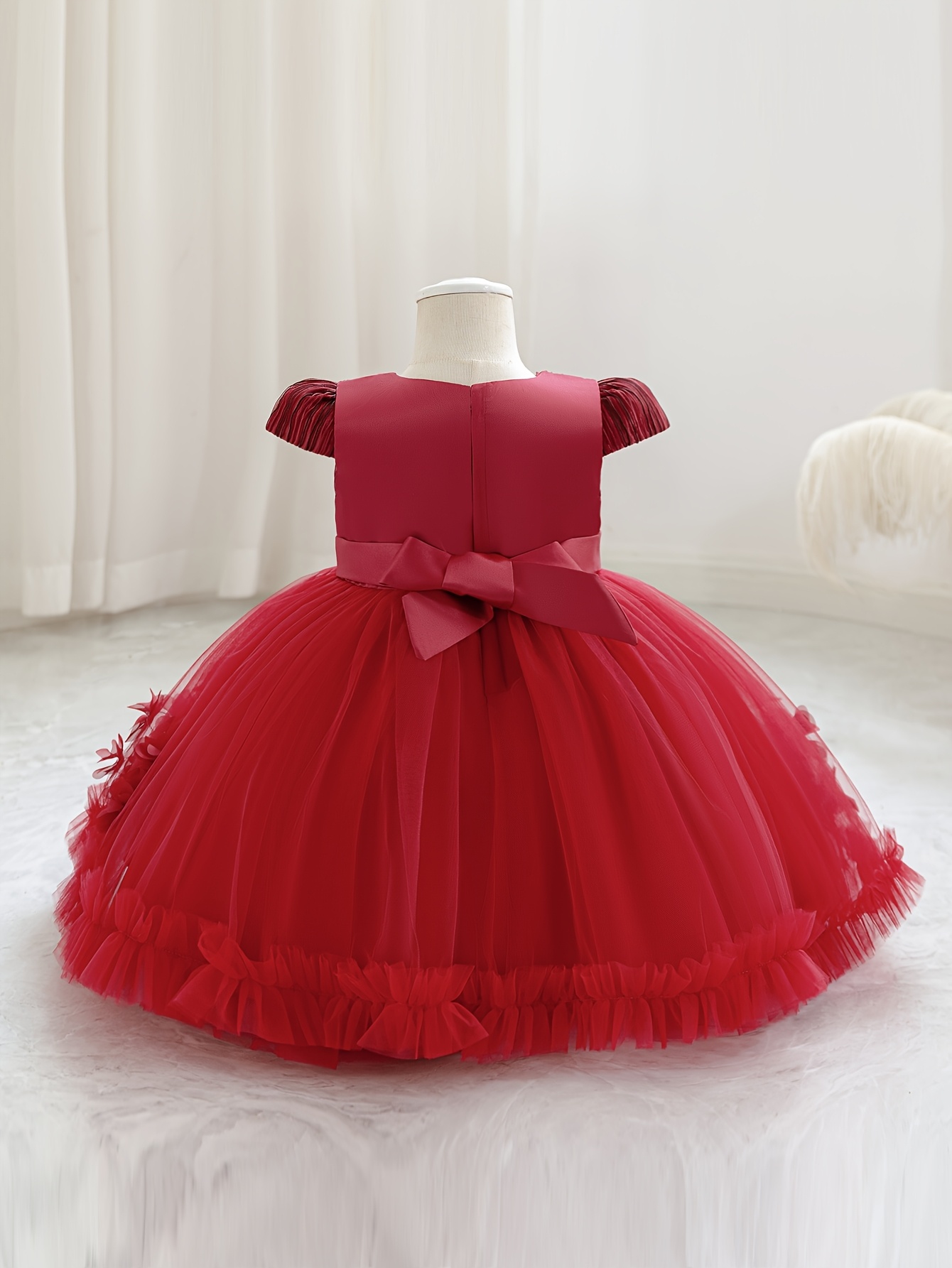 white christmas dresses Buffalo Plaid Red Christmas Fluffy Twirl Dress Text / 6M main image 1