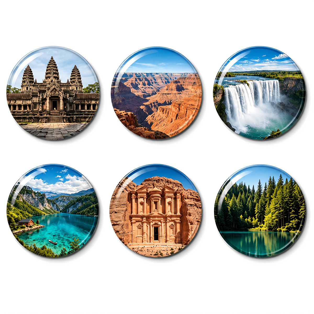 TEMU Custom 6pcs Acrylic Fridge Magnets, Personalized Photo Fridge Decor, Capture Travel Scenery And Precious Family Moments, For Couples Parents