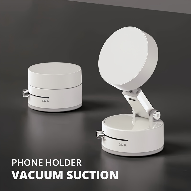 TEMU Double Sided Vacuum Magnetic Stand, Desktop Phone Stand Rotated And Folded , Used For Watching Videos And Navigation, With 1 Hand, Stronger Grip