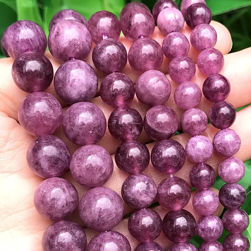 

Natural Lepidolite Stone Beads 6/8/10mm - Making, Ideal For Bracelets, Necklaces & Earrings - Unique Handcrafted Gift Idea