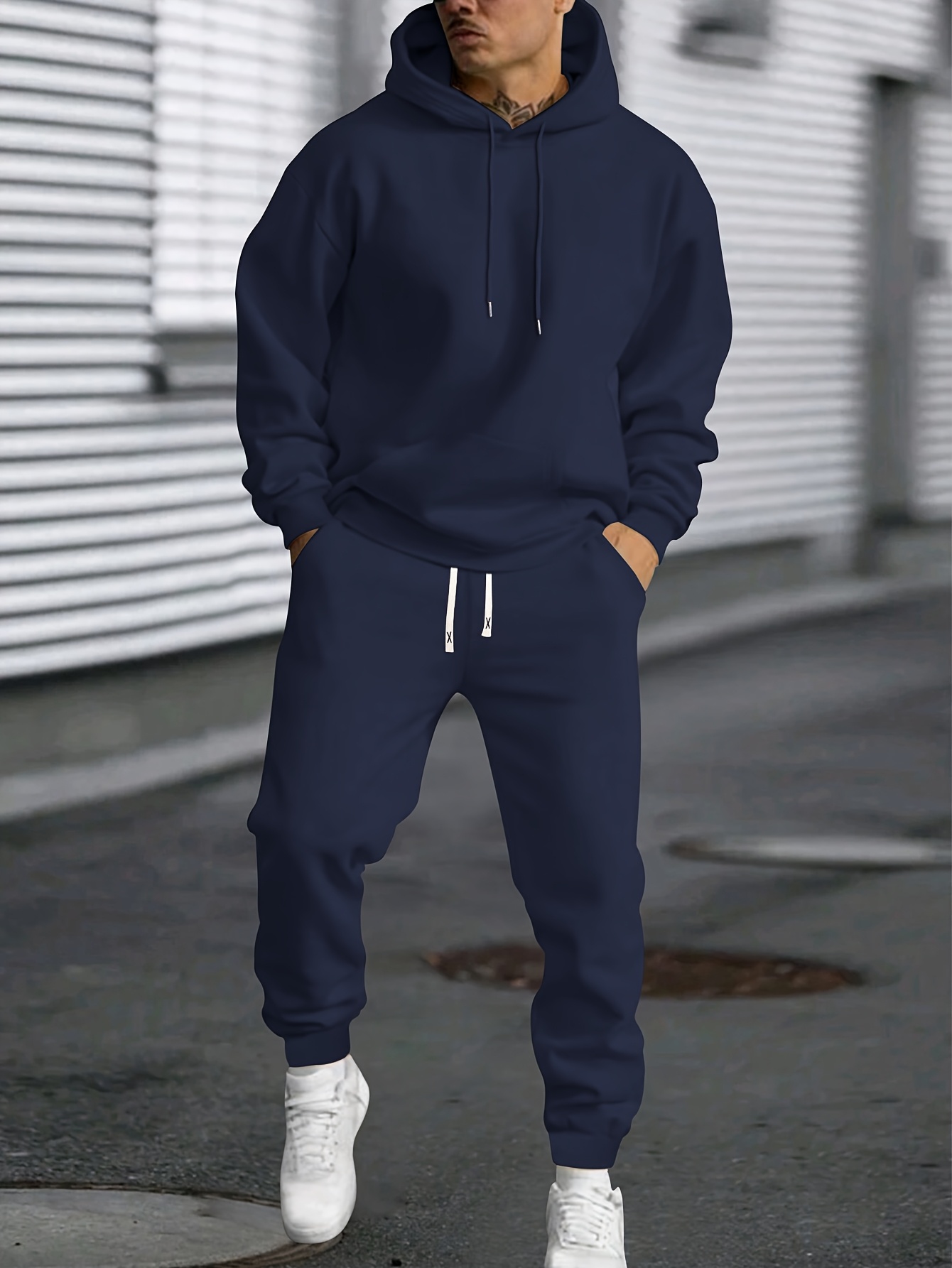 mens casual hooded sweatshirt sweatpants jogging suit Temu Mauritius