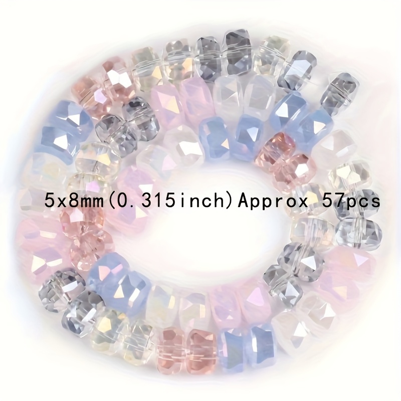 Image of 5x8mm 57pcs Abacus Beads Gradual Change Color Glass Beads For Jewelry Making Bracelets Necklace Additions