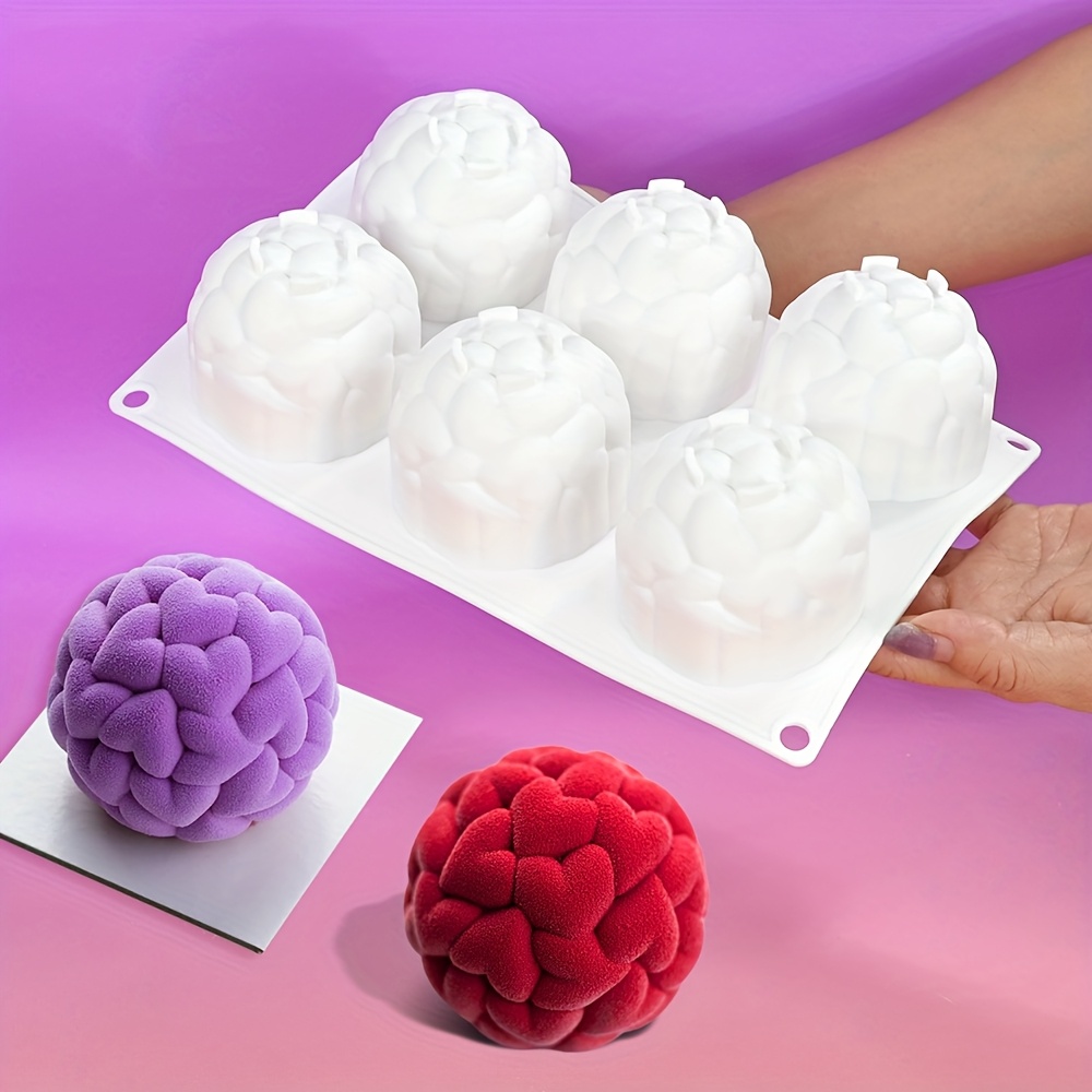 6 Mousse Cake Mold Mother's Day Eid Cake Round Sweet Wedding Love Dessert Ice Cream Baking Silicone Mold Candle Mold