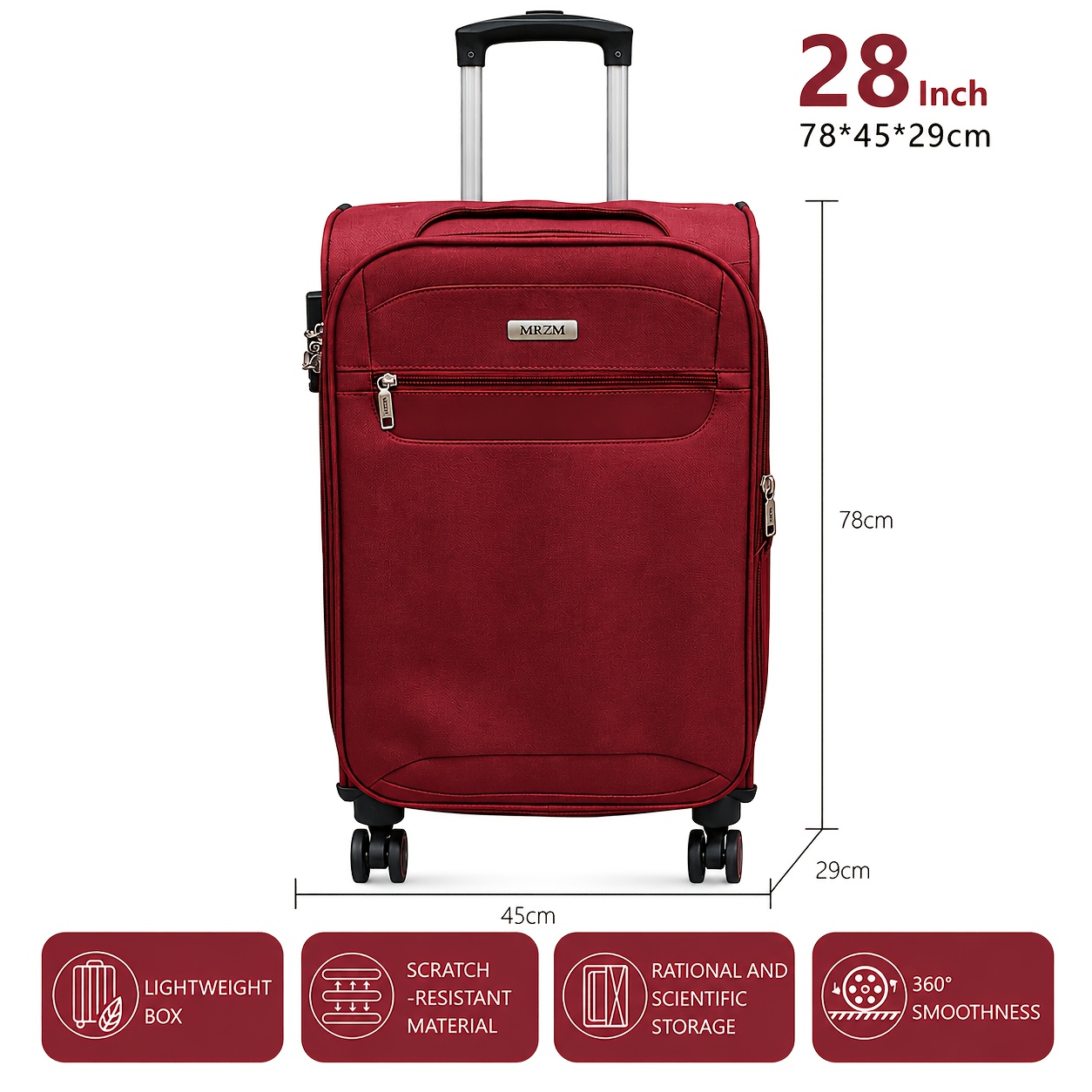 3 Sizes: 20/24/28 Inch Expandable Fabric Suitcase, Trolley Case, Carry-on Baggage Multi-functional Suitcase, Scratch-resistant And Wear-resistant, , Equipped With Universal Wheels (for )