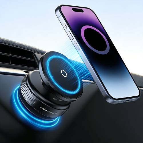 ultra stable magnetic car phone holder dual sided suction cup 360 free rotation abs material adjustable multi angle design no needed universal smartphone sizes auto phone mount