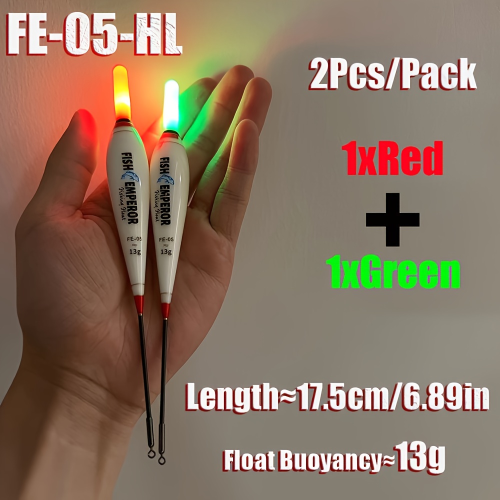 TEMU Set galleggianti elettronici da pesca con luci LED rosse e , luminosi /5G/7G/10G/13G per pesca alla carpa ad galleggiabilit�, con batterie CR425