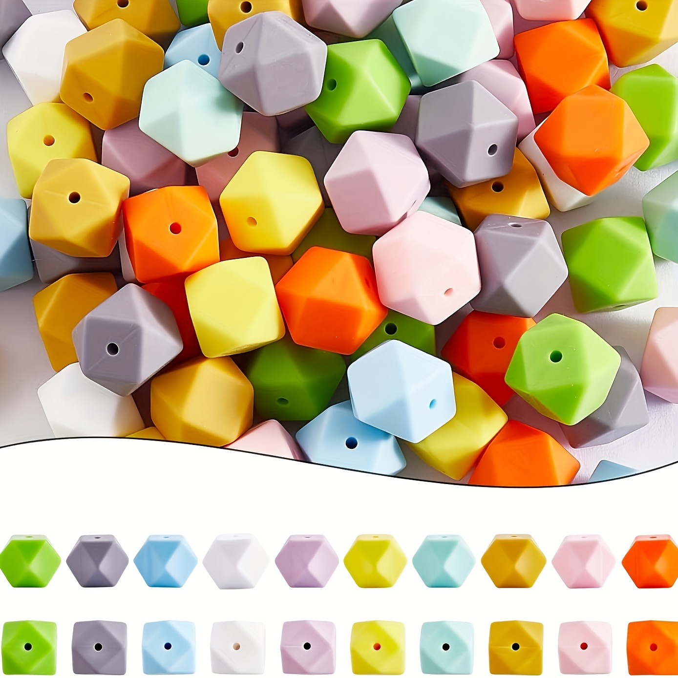 

Christmas Set 100pcs14mm Mixed Hexagonal Kit Bracelet Necklace Keychain Jewelry Making