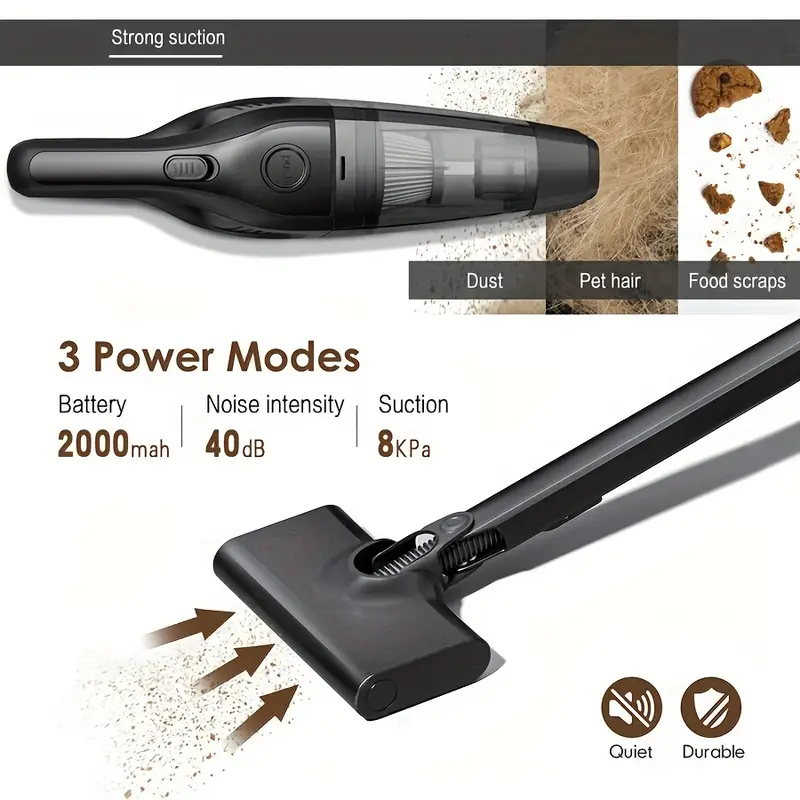 cordless vacuum cleaner super light suitable for home and car use with powerful suction of deep cleaning hard floors carpets and pet hair easy vacuuming details 1