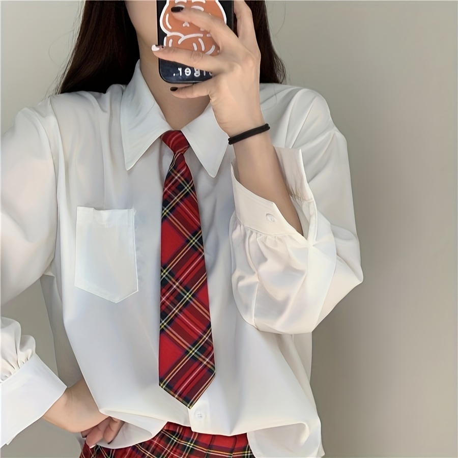 

Women's Casual Polyester Tie With Grid Pattern, Suitable For Or Streetwear