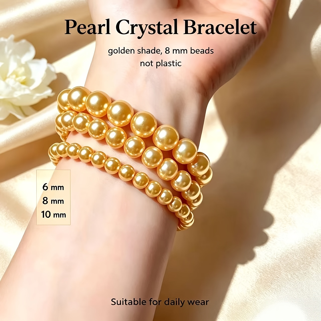 Luxury Yellow Round Bracelet, Wedding & Daily Ornament