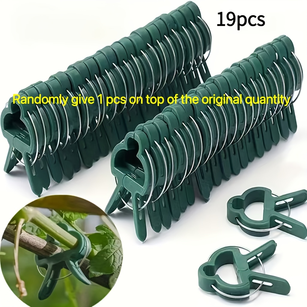 TEMU 19pcs Heavy Duty Garden Plant Clips | Reusable Quick Clips Plastic Support For Tomatoes, , Vines, Roses And Flowers | Design Holds Stems Without