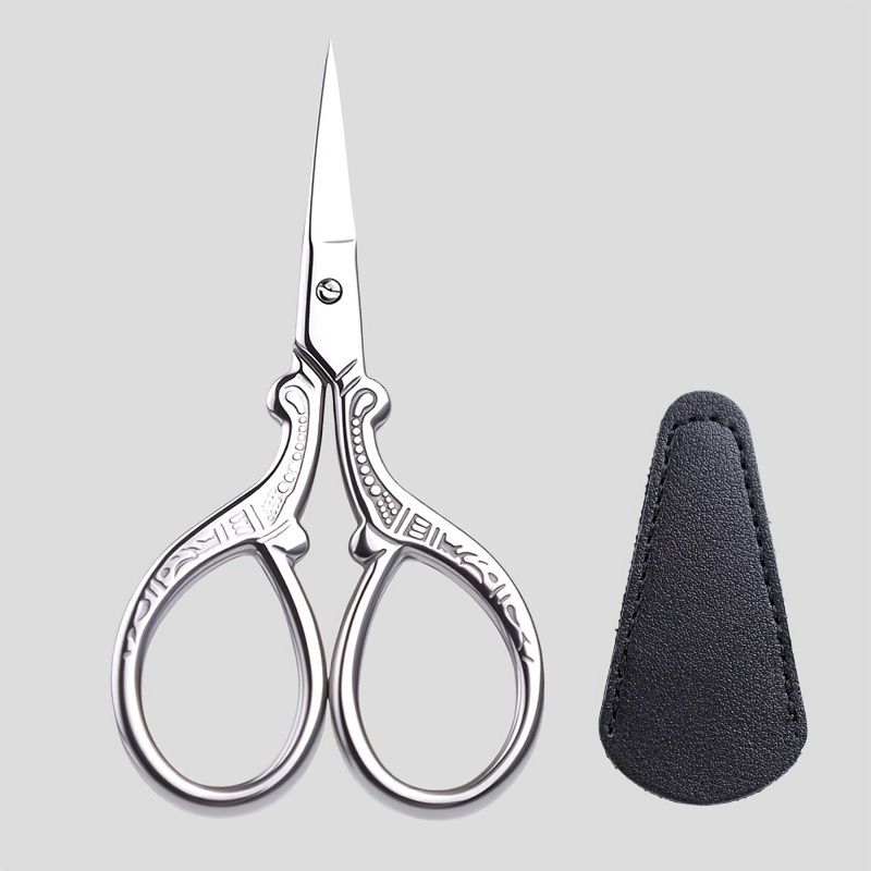 TEMU 1pc Of Stainless Steel Small Phoenix Scissors With Case, Featuring A Sharp Blade And A Comfortable Grip, Suitable For Office Use, Sewing, Home