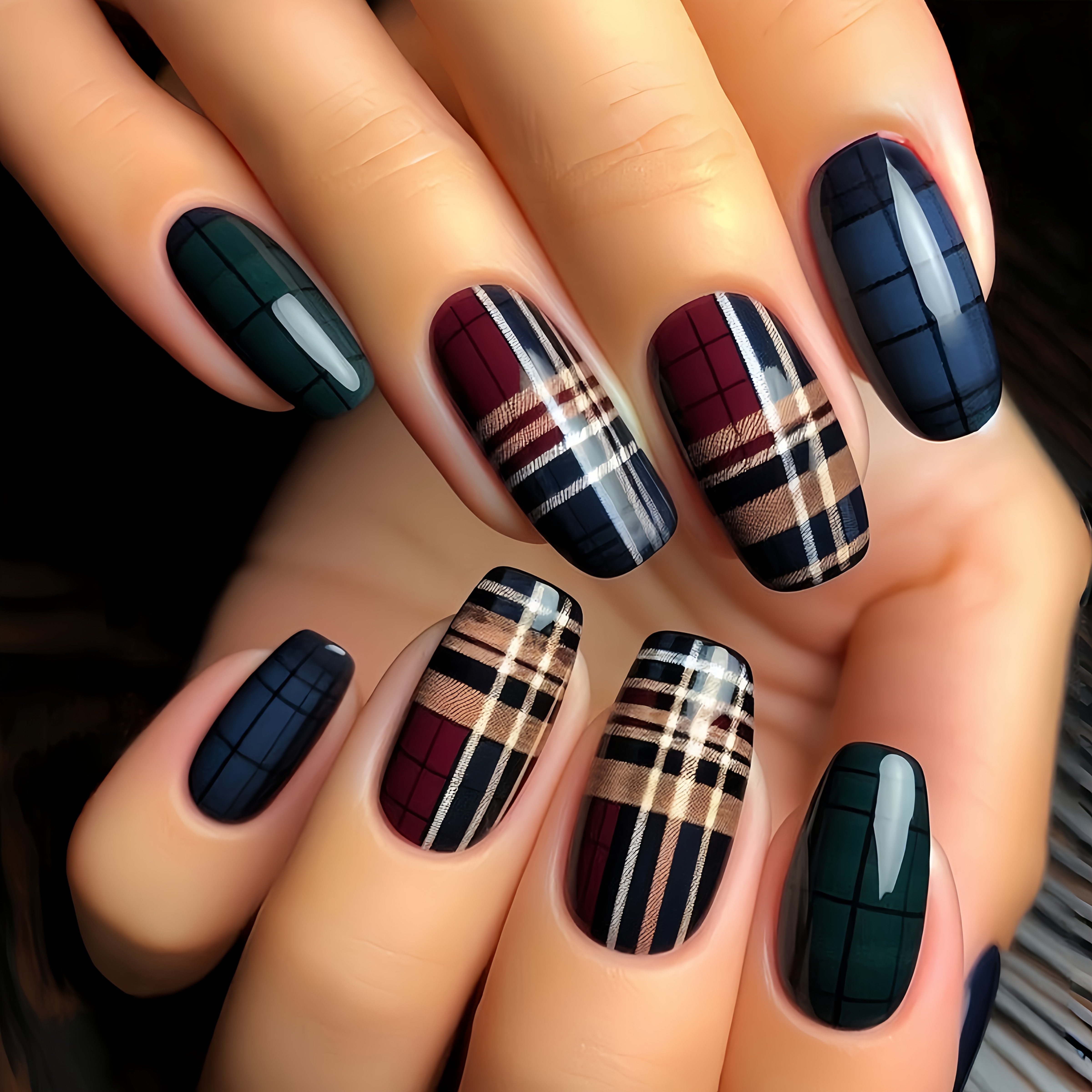 TEMU Medium Length European Square Nail Sheets, Pattern Fake Nails, Solid Color Nails, 24pcs Detachable Nails, Blue- Nails