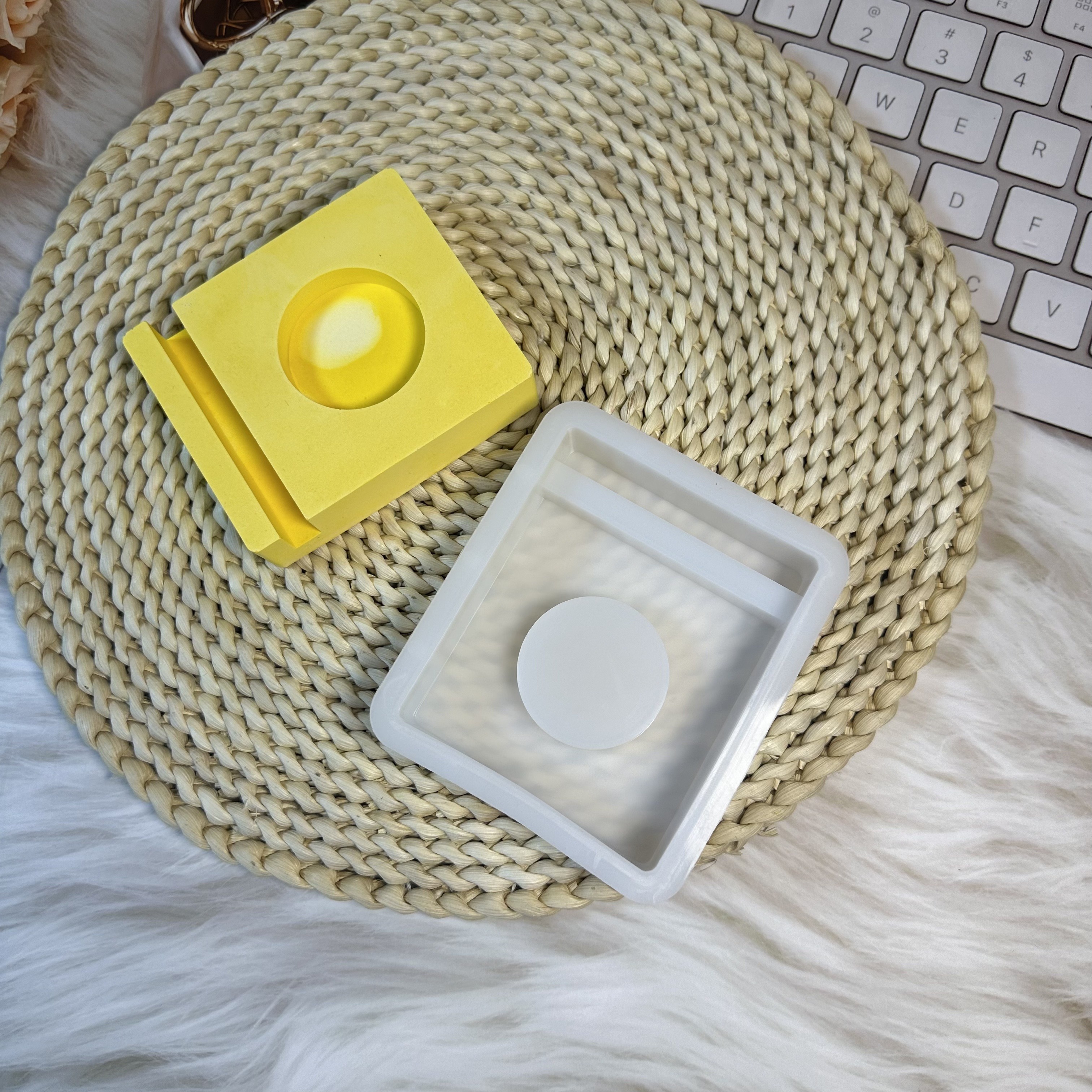 

Resin Candle Mold Set: Square Crystal Candle Drip Mold & Silicone Candle Tray - Diy Jewelry Supplies