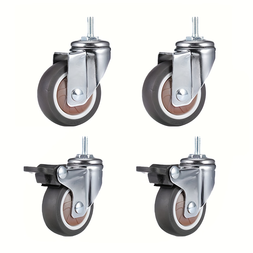 

4pcs Tpr Casters(2 Universal +2 Universal ), 1 /1.25 In/1.5 In/2 In, 15kg/20kg/25kg/35kg , 360 Bar Tpr , Suitable For Workbenches , Cabinets, Wooden