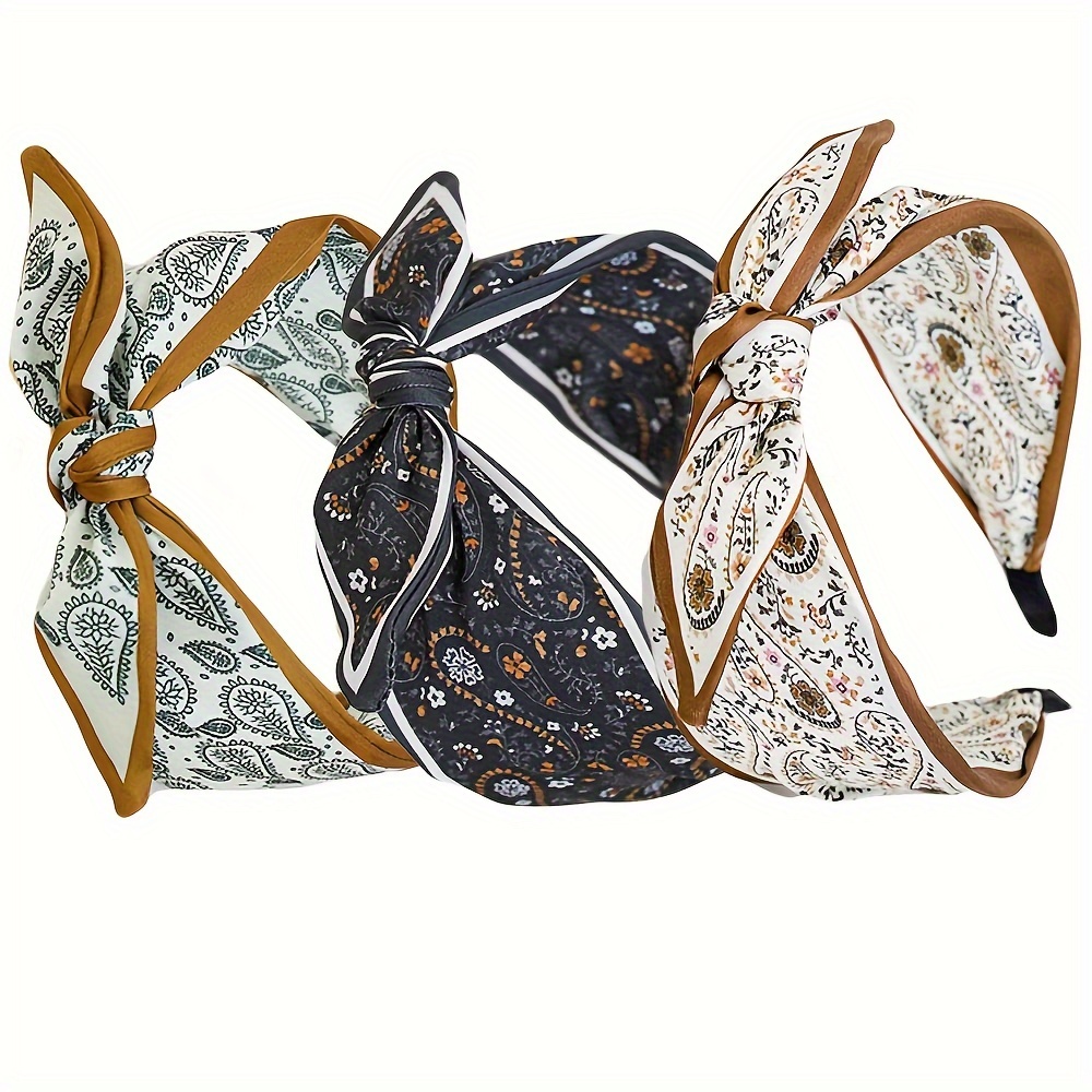 

3pcs/1pc Women' Floral Pattern Bow Headband Elegant Women's Hair Knot Headband Headband Headscarf Hair Tie Hairband Women's Bow Headband Floral Pattern