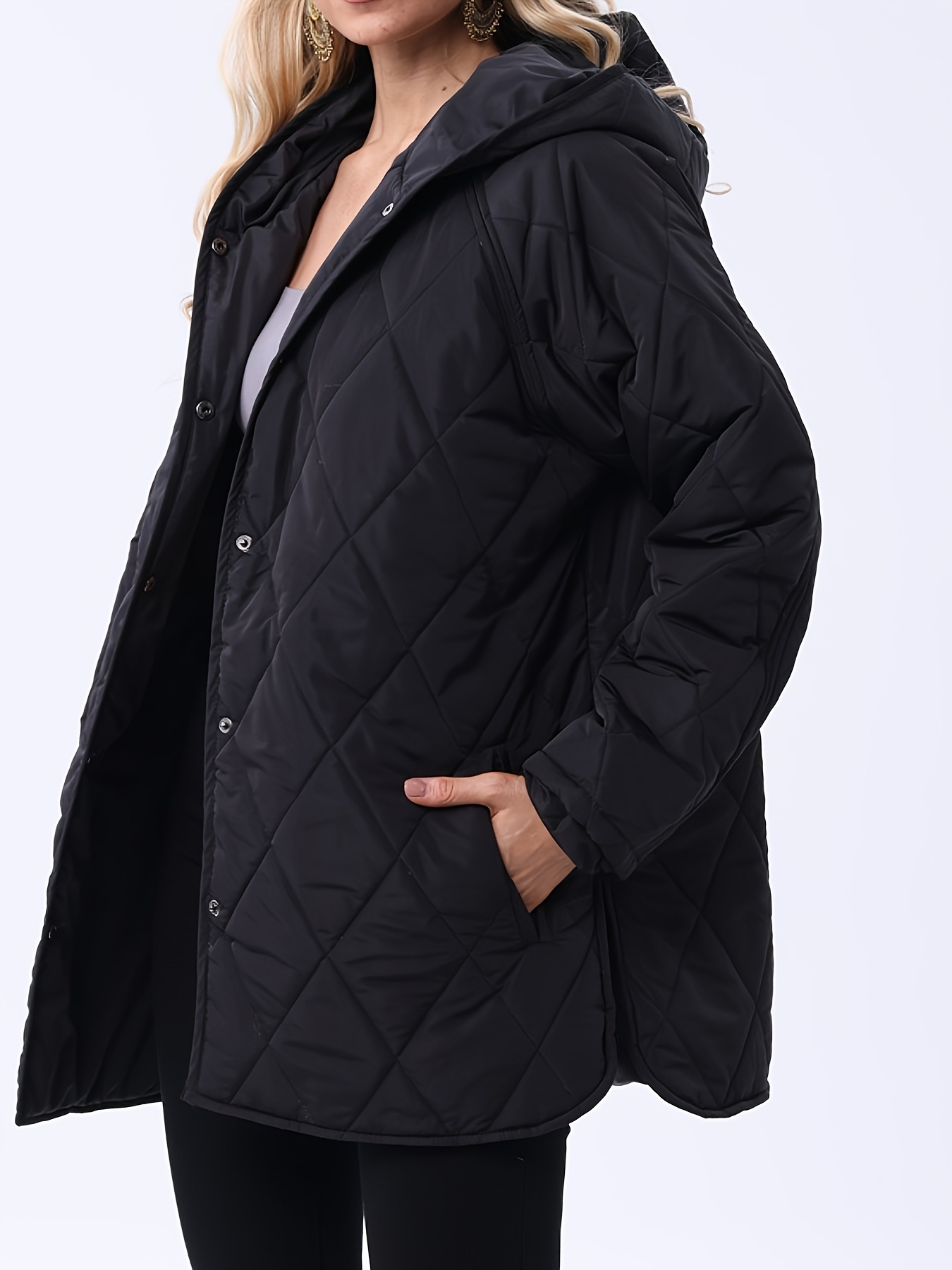 Kapuze Long Jacken Damen Herbst Schwarze Jacke Herbst Große Jacke