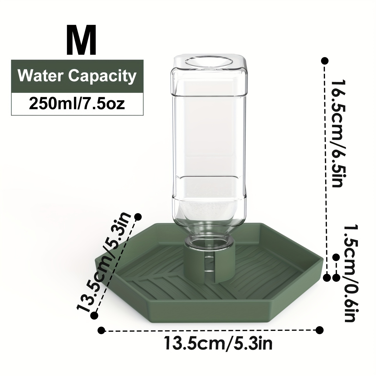 Reptile Automatic Water Dispenser, Lizard Turtle Snail Frog , Automatic Water Feeder, Water Bowl 250ml/7.5oz