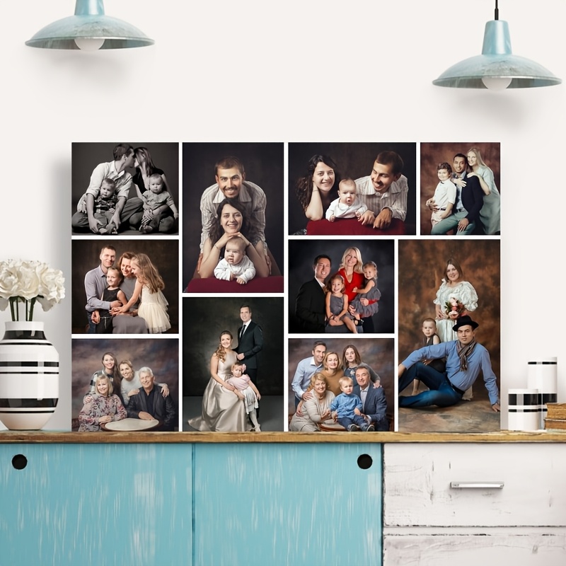 TEMU 2d Flat, Unframed, Custom Family Photo Canvas, 10-photo Collage, Personalized Canvas Wall Art, Home And Office Decor Gift For , 2d Flat