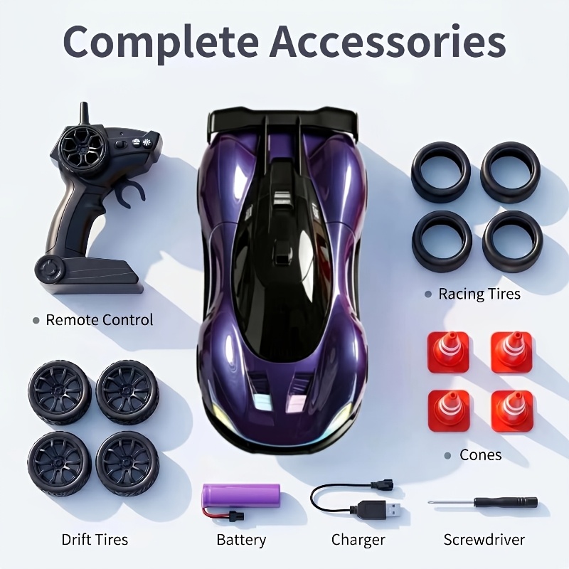 4-wheel Professional Racing Car/painted Drift Car/3-speed Variable Speed Toy Car/exterior Paint /12- Color Matching Lights/through Headlights And High-brightness Taillights, A Gift For Children