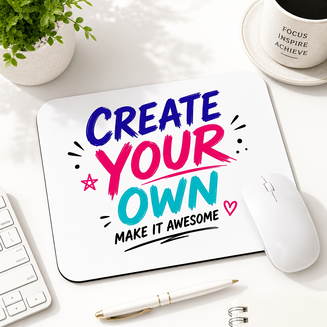 TEMU Custom Corporate Gift Mouse Pad - Customizable With Or Any Pattern, Business Souvenir, Event Commemorative Item, Flat No Burrs, Non-slip Rubber