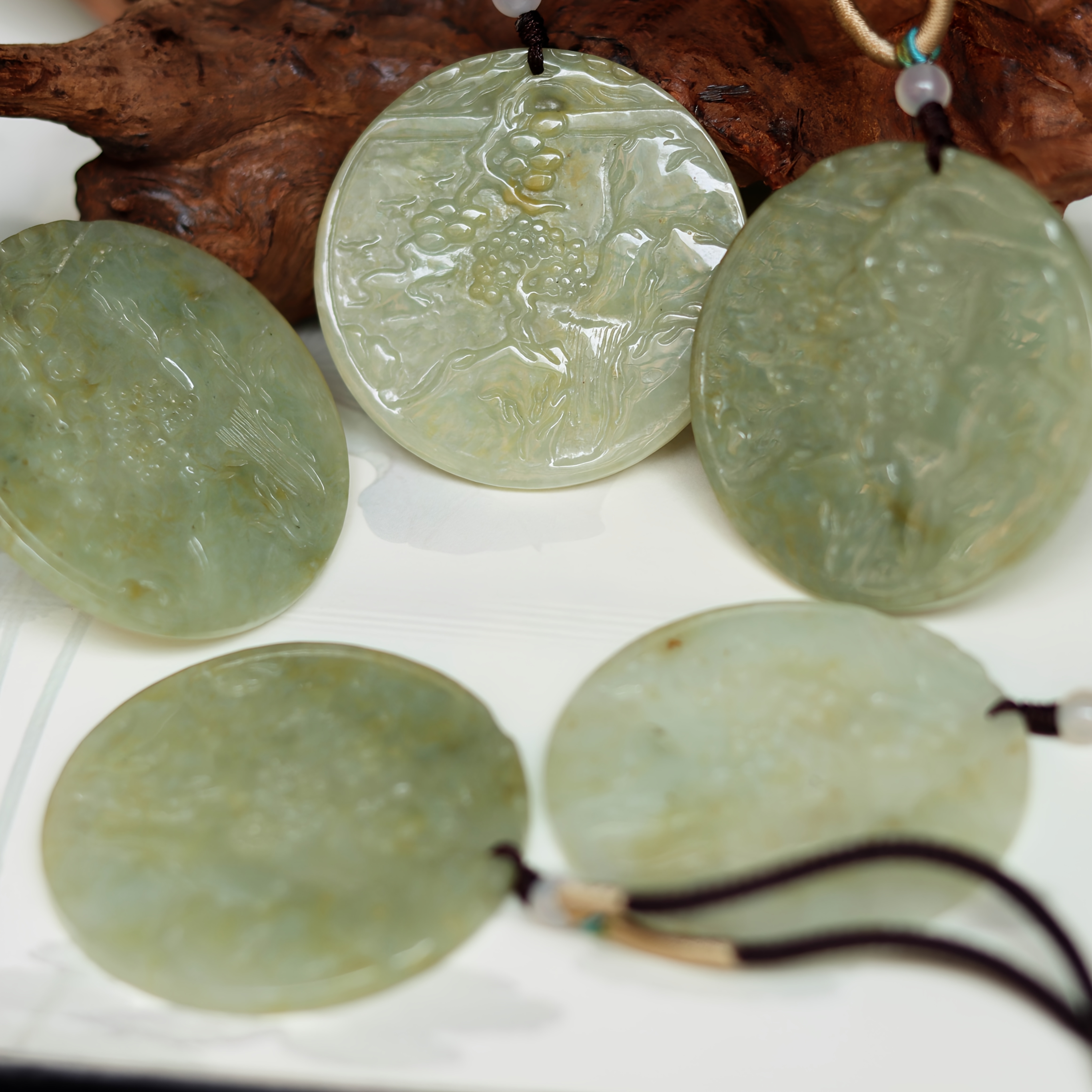 Natural Stone Mountain Pendant with Adjustable Rope Necklace