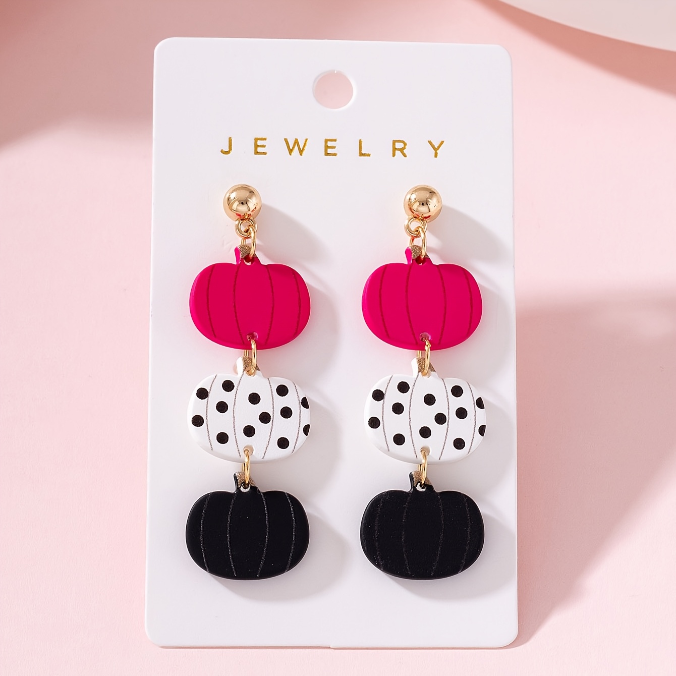 TEMU 1 Pair Of Halloween Cute Pumpkin Macaron Women's Fashion Drop Earrings, For Holiday Parties